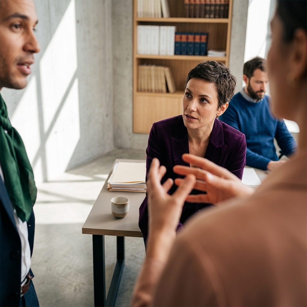 A workplace team meeting to learn about Recovery Friendly Workplace certification